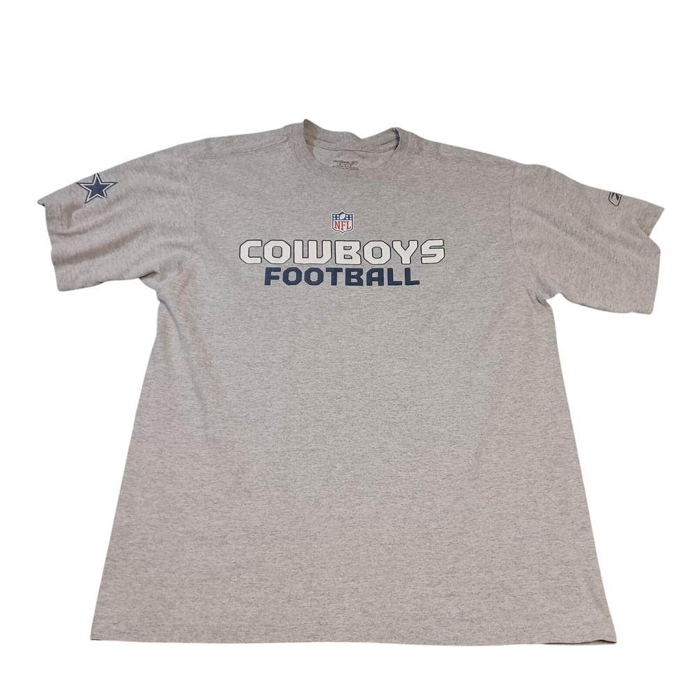 Reebok Dallas Cowboys NFL Football T-Shirt Mens Medium Gray Short Sleeve Graphic